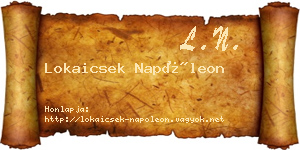 Lokaicsek Napóleon névjegykártya